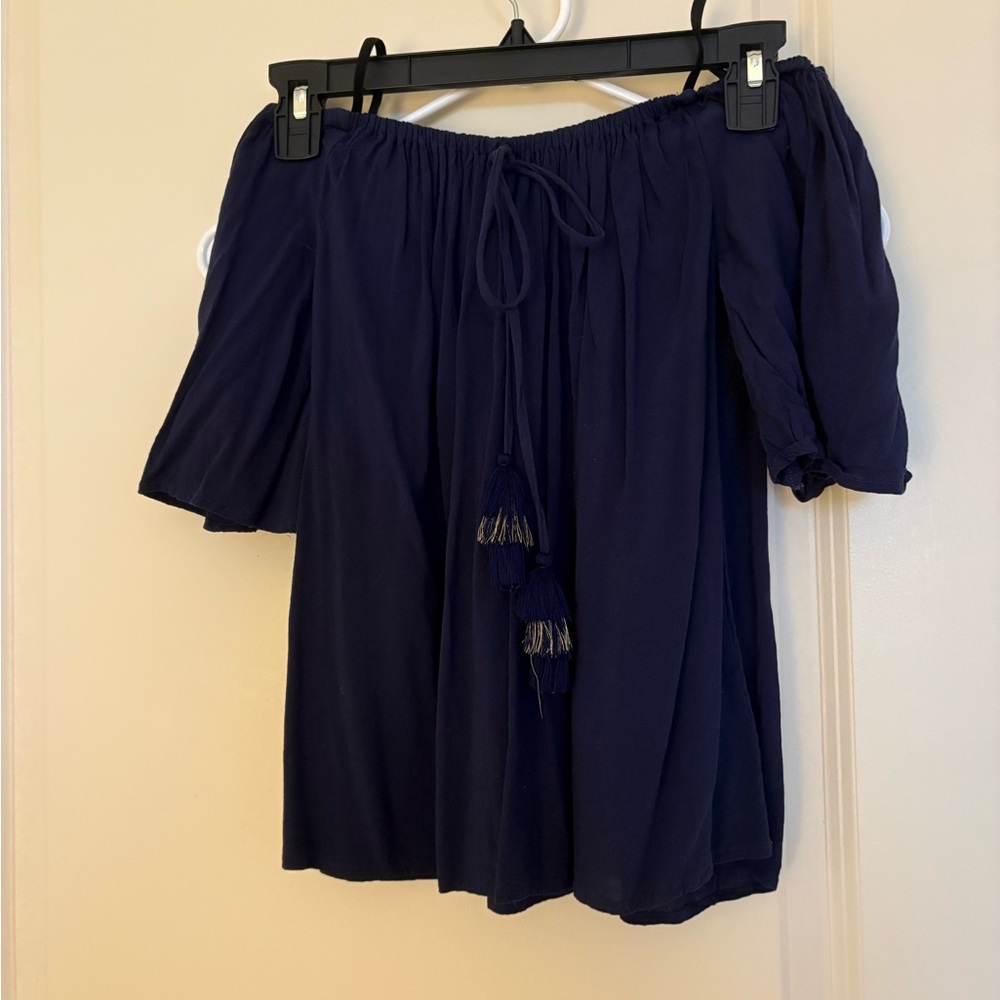Lilly Pulitzer Navy Off-Shoulder Women's Top